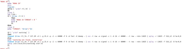 commands for noaa radio start and stop